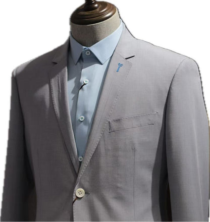 Light Grey-Blue Stretch 2-Piece Suit