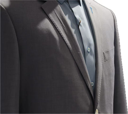 Light Grey-Blue Stretch 2-Piece Suit