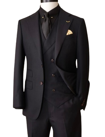 Black Wool Wedding Suit – Custom Tailored Men’s Tuxedo