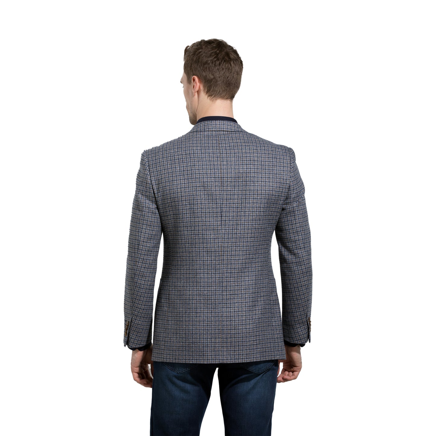 Relaxed Check Wool-Blend Casual Blazer