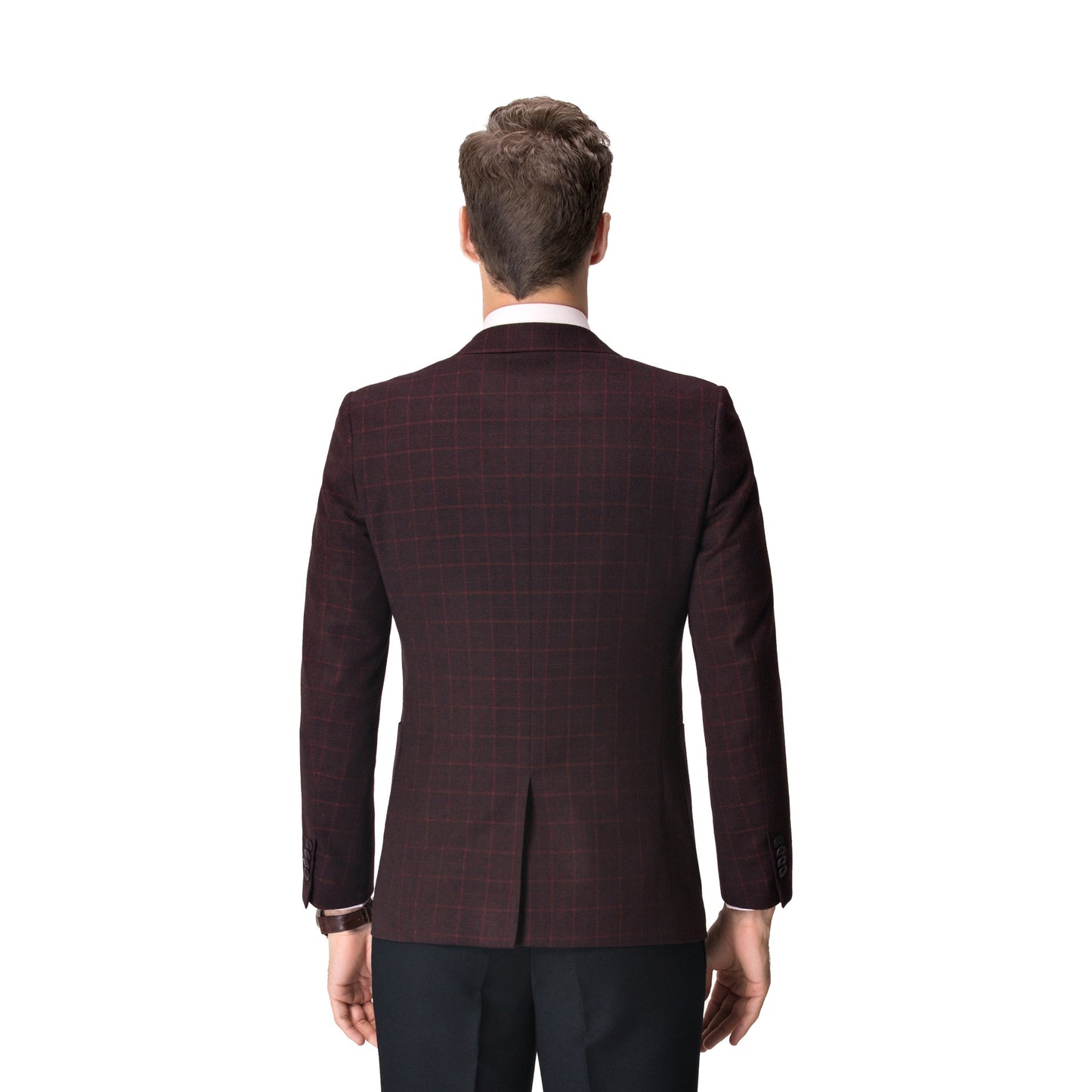 Blazer a cuadros carmesí: elegante. Estructurado. Impactante.