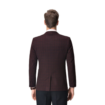 Blazer a cuadros carmesí: elegante. Estructurado. Impactante.