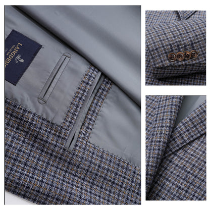 Relaxed Check Wool-Blend Casual Blazer