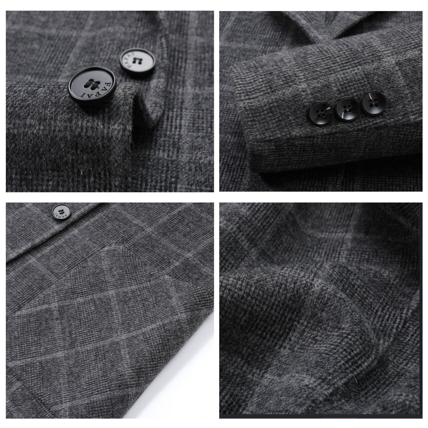 Premium Wool Grey Check Blazer - Effortless Elegance