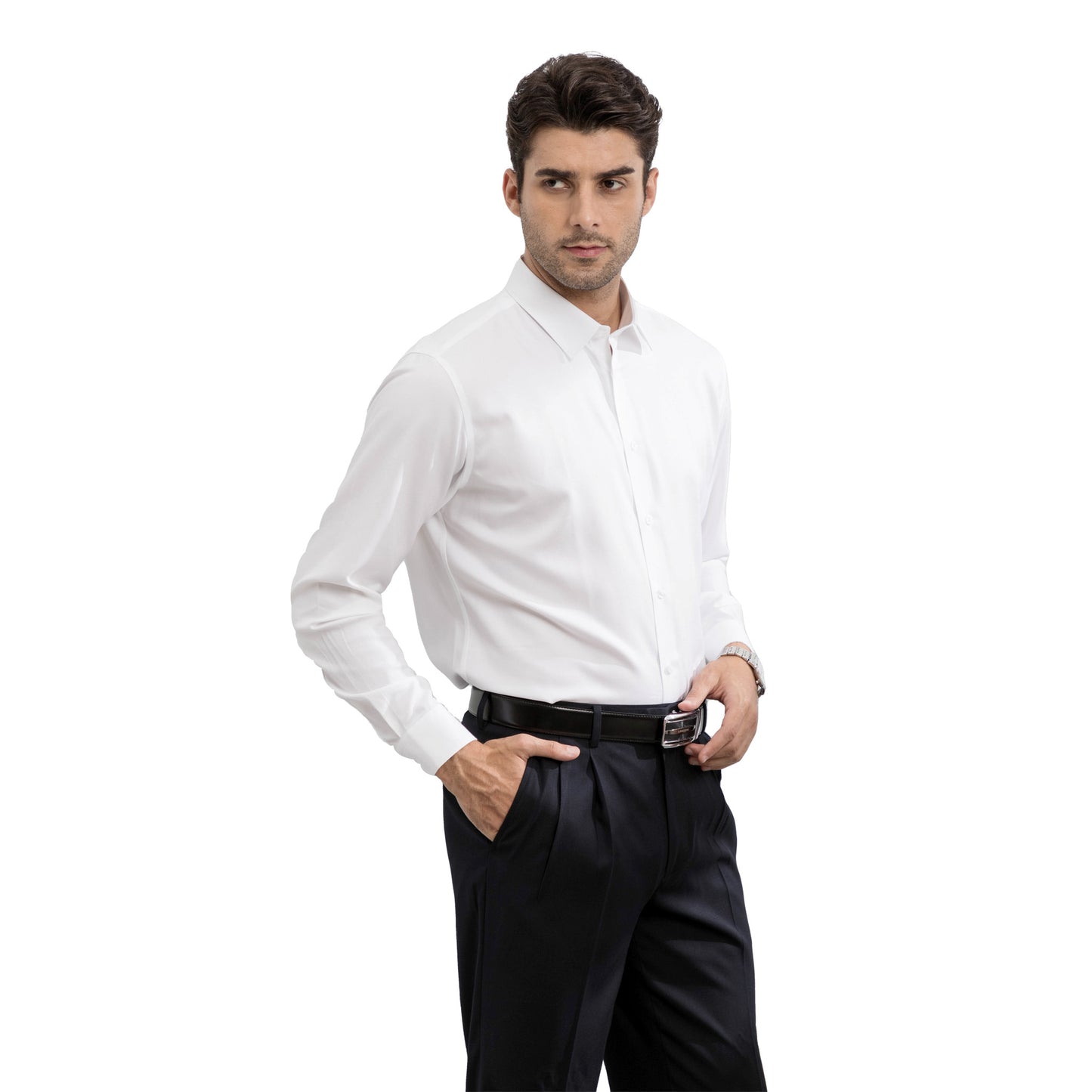 Chemise en coton sergé premium pour homme