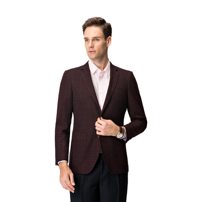 Blazer a cuadros carmesí: elegante. Estructurado. Impactante.