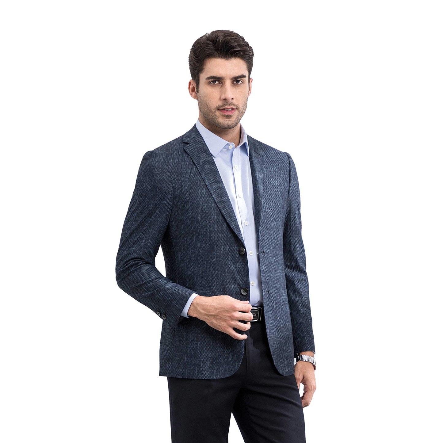 Stretch Jacquard Casual Blazer – Tailored Relaxed Fit