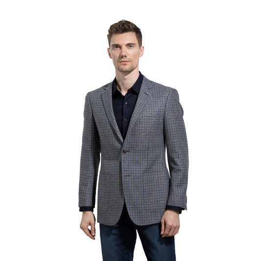 Relaxed Check Wool-Blend Casual Blazer