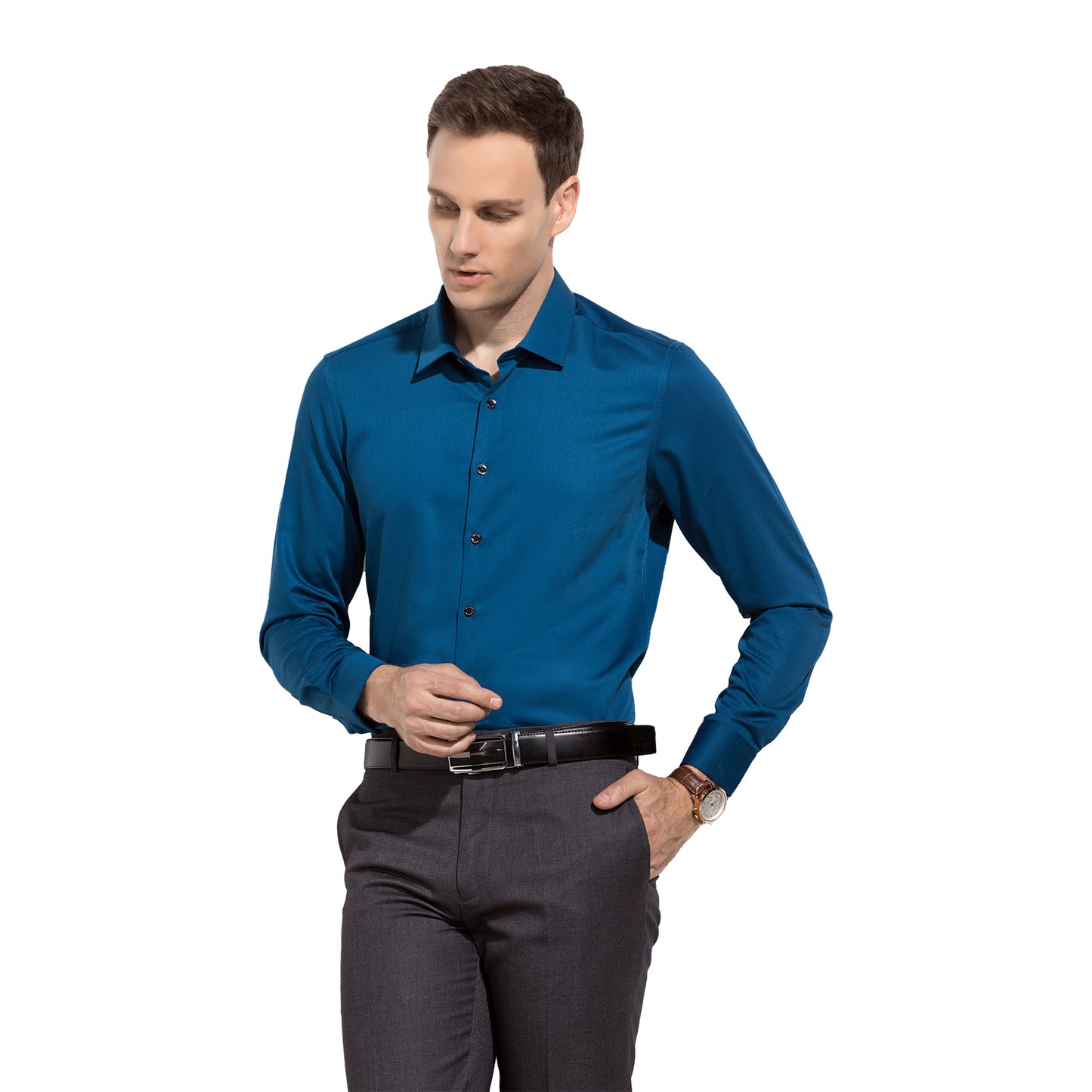 Classic Navy Long Sleeve Shirt: Timeless Elegance