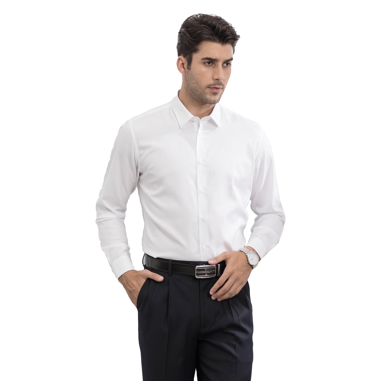 Chemise en coton sergé premium pour homme