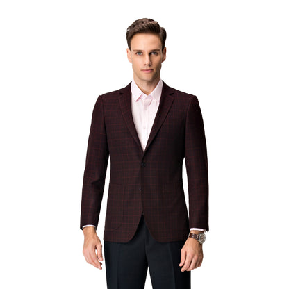 Blazer a cuadros carmesí: elegante. Estructurado. Impactante.