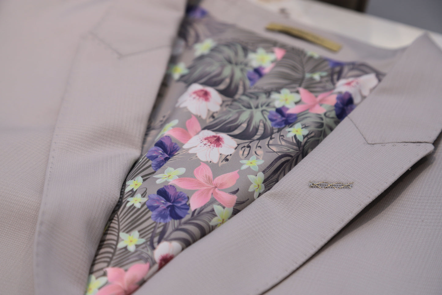 Classic Khaki Checked Business Suit