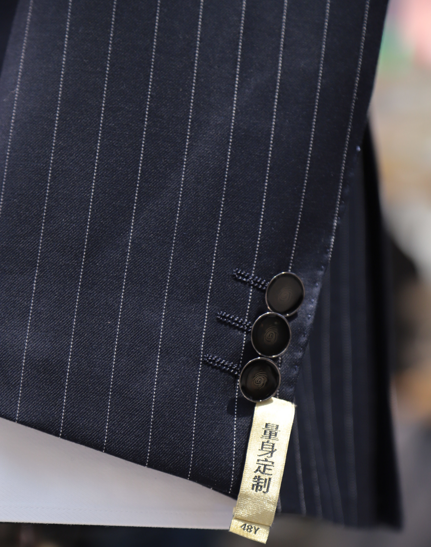 Double-Breasted Wool Pinstripe Suit