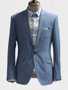 Sky Blue Wool-Blend Blazer | OEM & Custom Men’s Suits Manufacturer