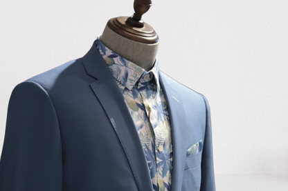 Sky Blue Wool-Blend Blazer | OEM & Custom Men’s Suits Manufacturer