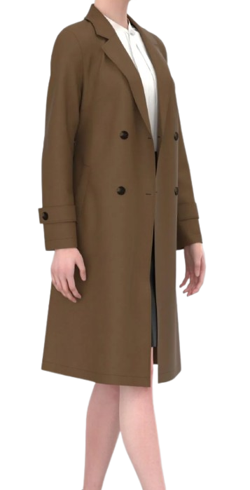 Double-Breasted Belted Trench Coat