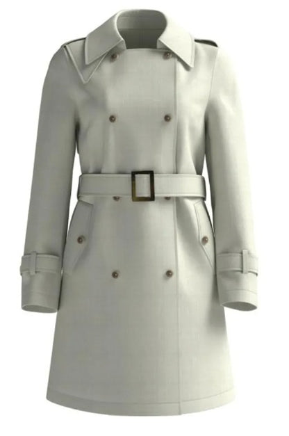 Short Double-Breasted Trench Coat