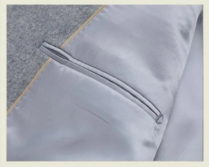 Men’s Light Grey Wool-Blend Overcoat
