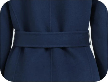 Women’s Navy Double-Face Wool Overcoat