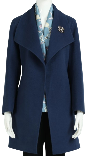 Women’s Navy Double-Face Wool Overcoat