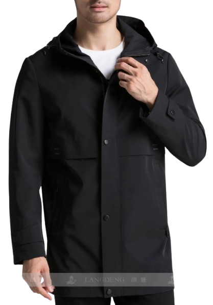 Black Long Hooded Jacket