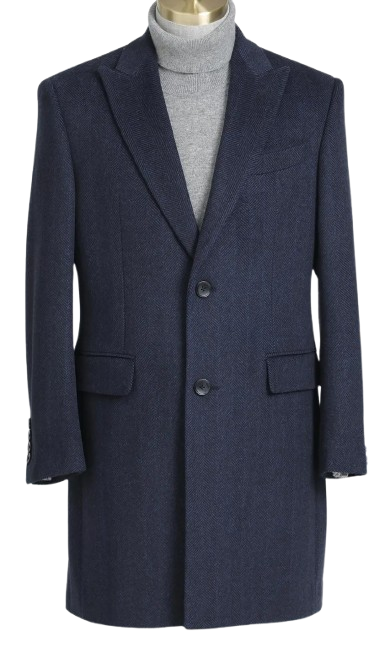Men’s Navy Wool-Cashmere Overcoat