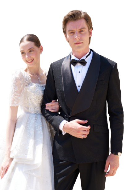 100% Wool Black Double-Breasted Suit